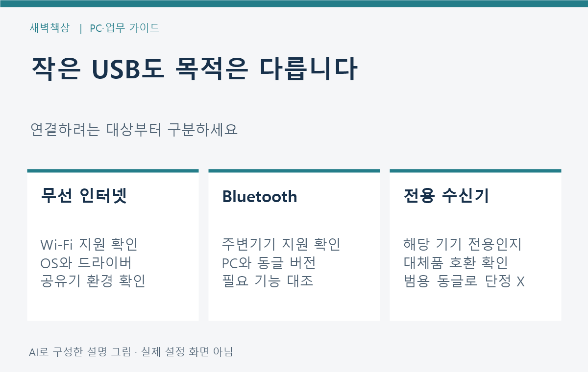 무선 인터넷 Bluetooth 주변기기 전용 수신기의 목적을 구분하는 구매 판단도