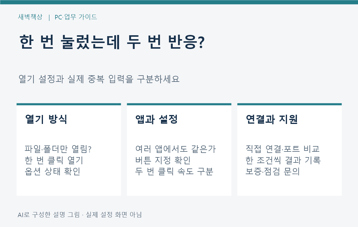 마우스 한 번 클릭이 두 번 반응할 때: 윈도우 11 무료 점검