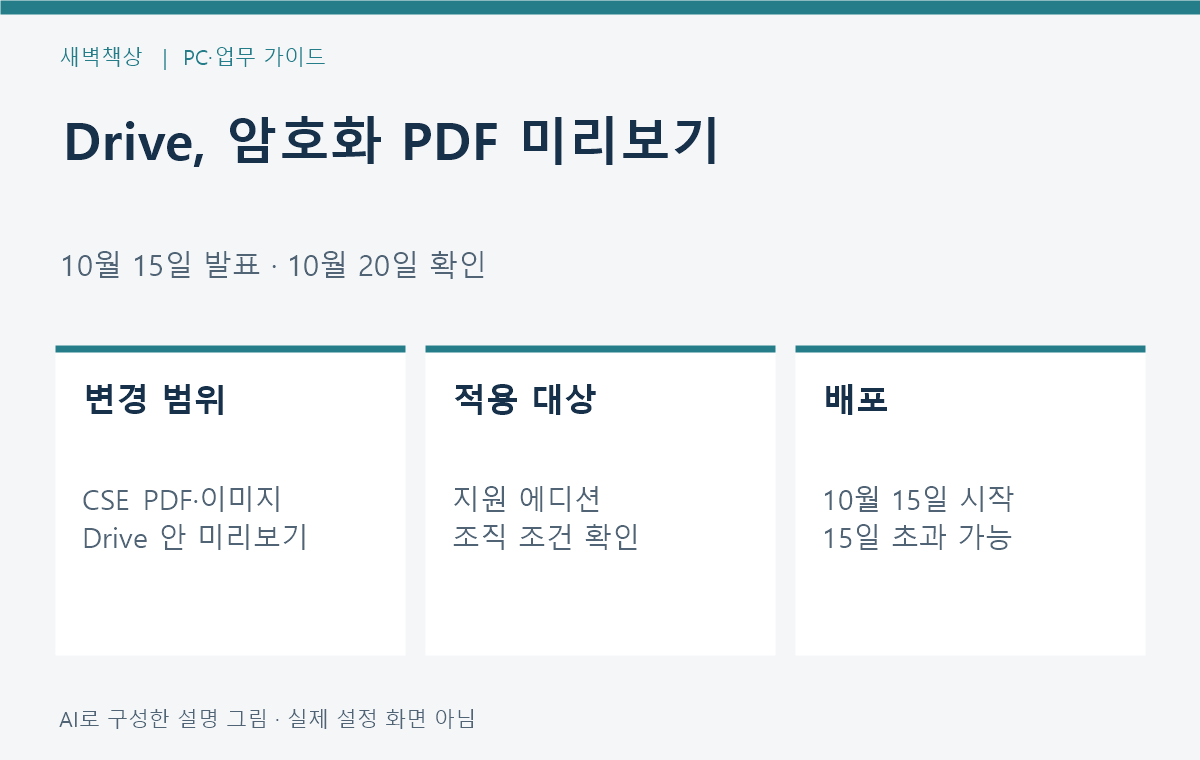 Google Drive CSE 미리보기 변경 범위와 대상 확인 도식