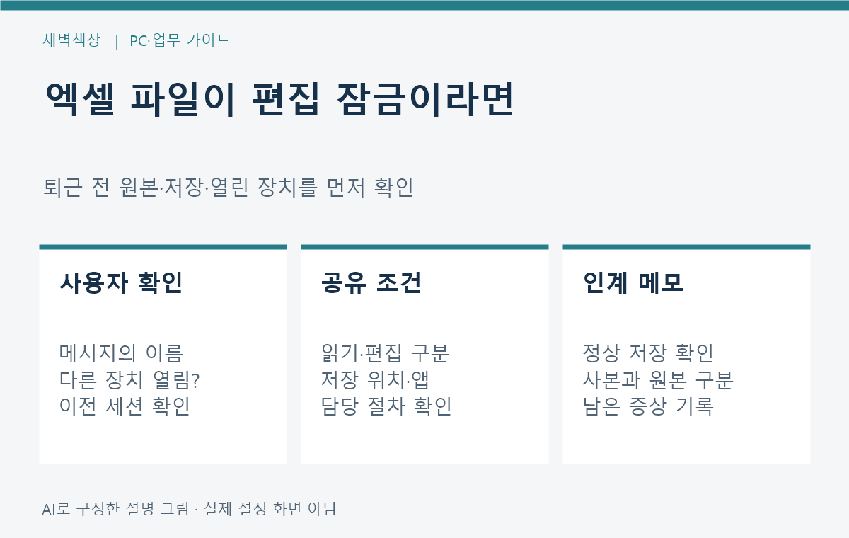 엑셀 다른 사용자가 편집 중: 잠금 해제 전 확인할 것