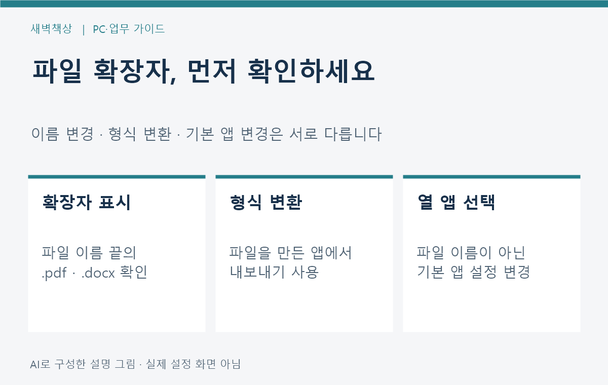 윈도우 11 파일 확장자 표시: 이름 변경과 PDF 변환은 다릅니다
