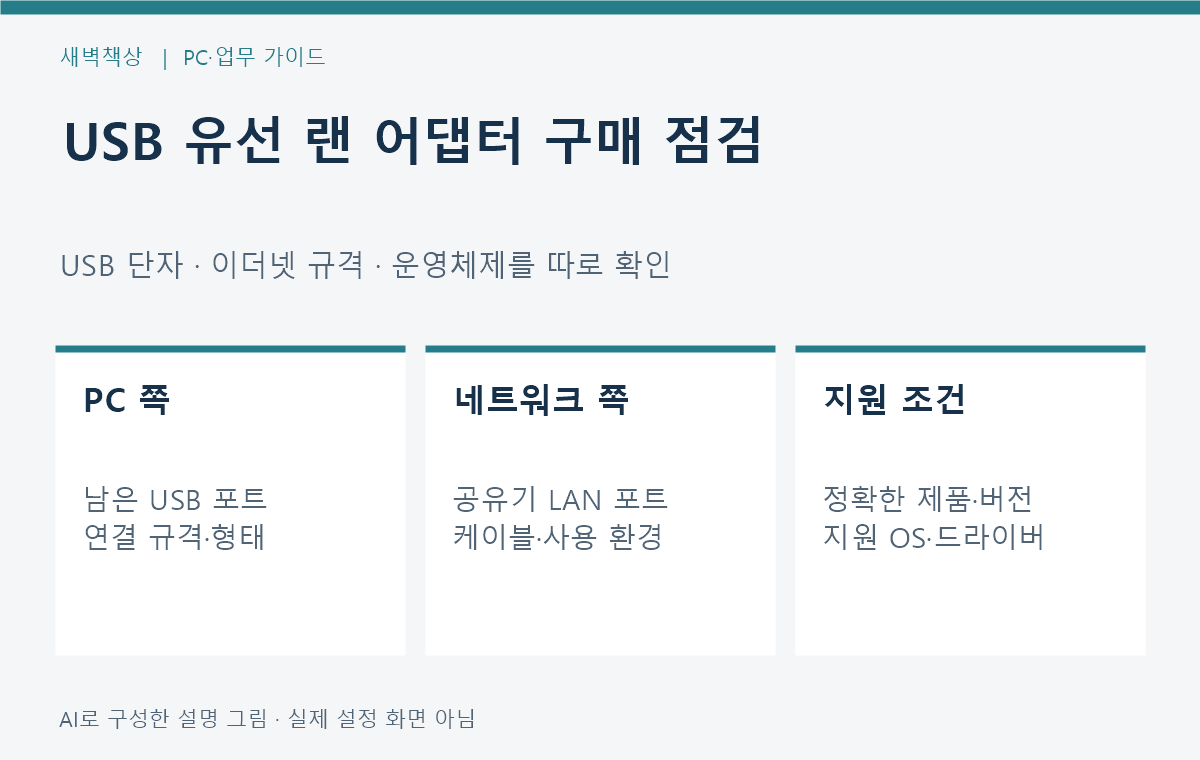 USB 유선 랜 어댑터 구매 전 핵심 점검