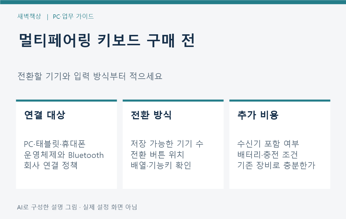 멀티페어링 키보드 구매 전: 기기 전환·OS 배열·추가 비용