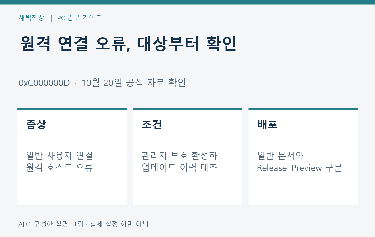 윈도우 원격 데스크톱 0xC000000D: 대상과 수정 배포 상태