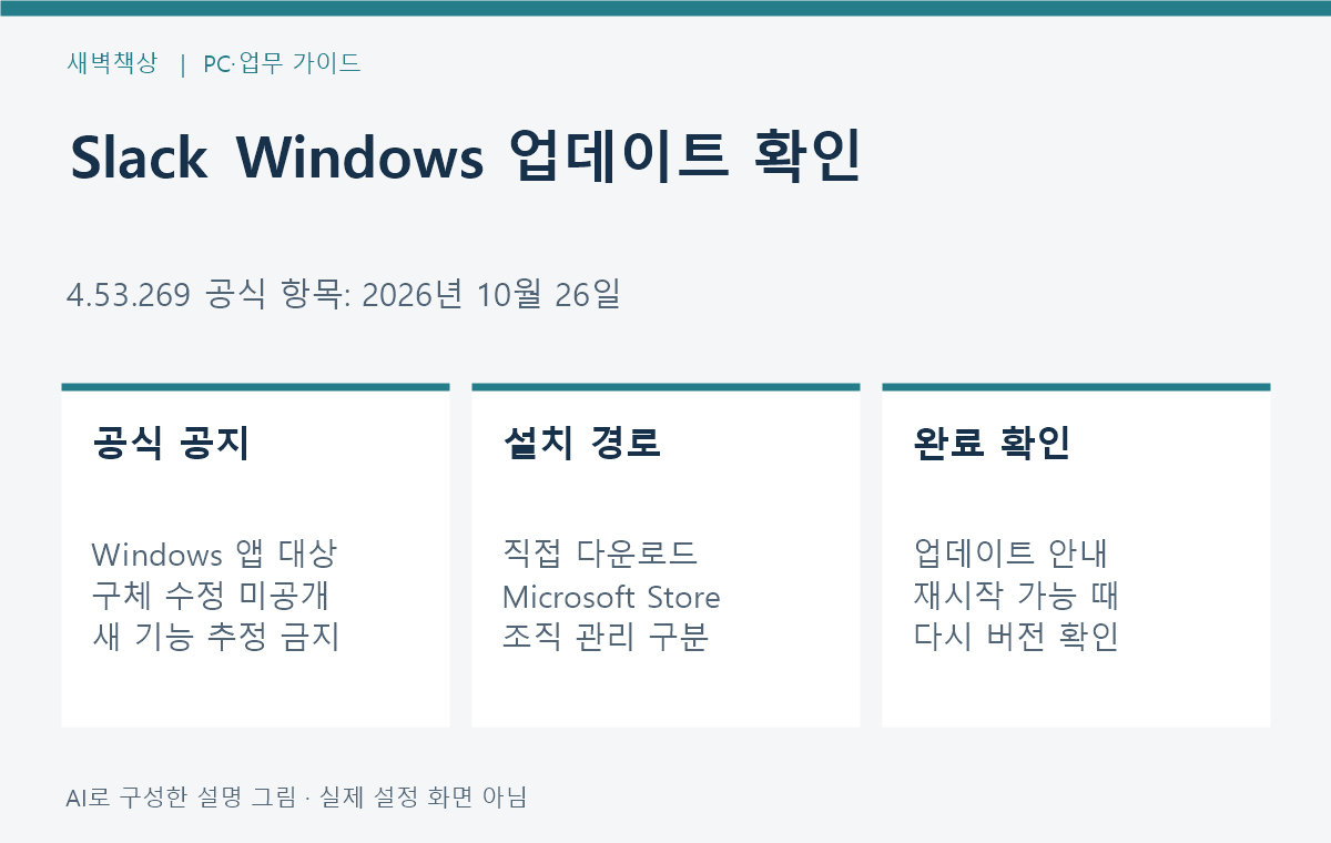 Slack Windows 4.53.269 업데이트: 버전과 설치 경로 확인 — 핵심 확인 항목