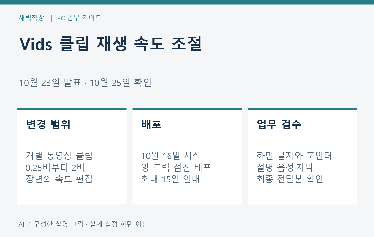 Google Vids 재생 속도 조절: 0.25~2배속과 배포 일정