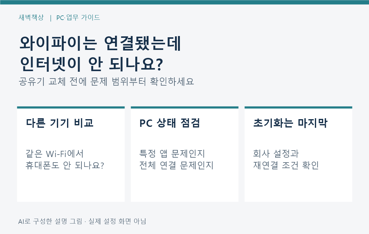 와이파이 인터넷 연결 문제 점검 순서
